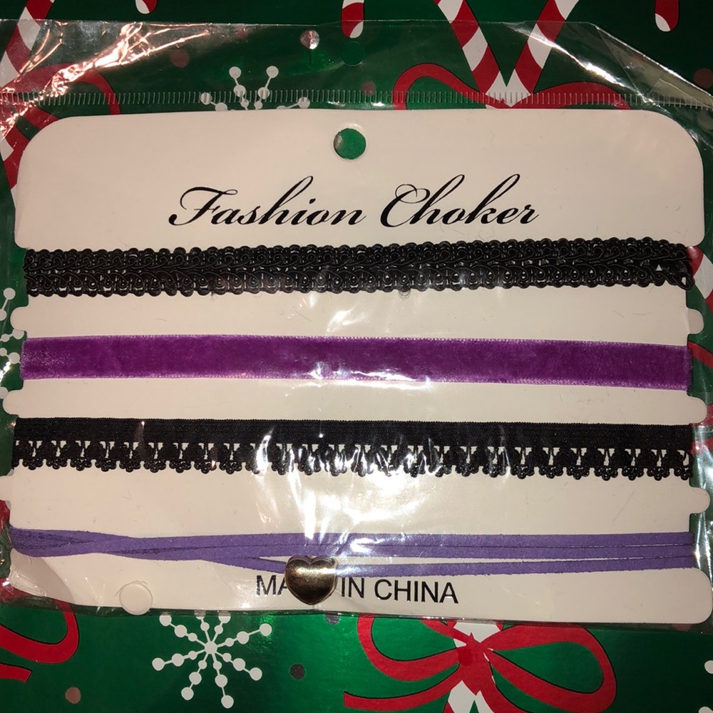 Black & purple 4 pack choker